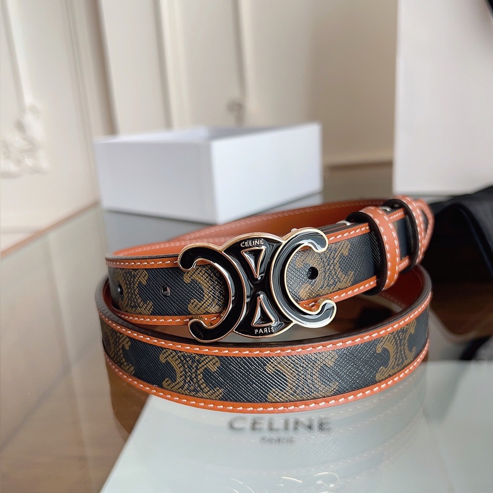 CELINE Women's Vintage Triomphe Buckle
Monogram Belt🌞